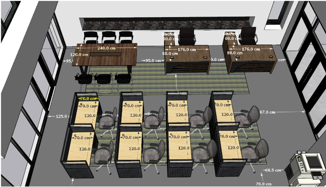 辦公室規劃 3D 示意圖 1